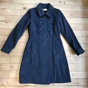 Black Felted Double Breasted Pea Coat